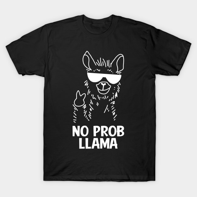 No Problem Llama Alpaca Gangster Glasses T-Shirt by Imutobi